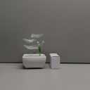 Ceramic and Glass Tabletop Fountain for Indoor and Home Decoration Table Desk Office Patio White