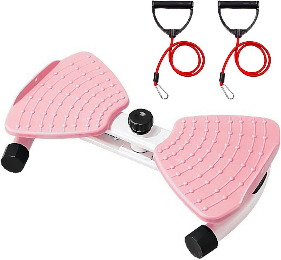 Flexforge Pilates Twister Waist Twisting Machine with Resistance Bands 360 Non-Slip Ab Board Silent Core Trainer for Belly Fat Loss & Leg Toning 250lbs Capacity Home Gym Equipment for Women/Men (Pink)