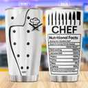 CUBICER Chef Coffee Tumblers Cups Pastry Chef Insulated Tumbler Gifts For Baking Lovers Him Man Men Birthday Large 20 Oz Mug Cup Funny Sayings Stainless Steel Travel Mugs Kitchen