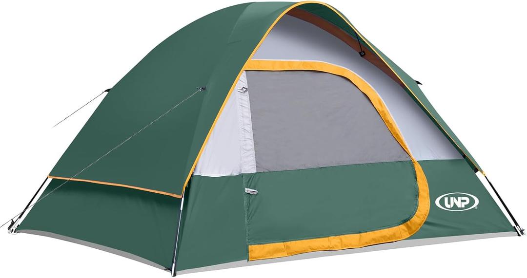Camping Tent 4 Person, Waterproof Windproof Tent with Rainfly Easy Set up-Portable Dome Tents for Camping (Green)