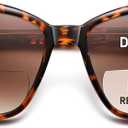 Bifocal Reading Sunglasses for Women Oversized Cat eye Fashion Sun Reader Spring Hinge Eyewear UV Protection PT2001C