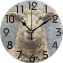 Pretty Farm Lifelike Cute Sheep Painting Round Wall Clock, 10 Inch Analog Quiet Non Ticking Desk Clock for Home Kitchen/Living Room/Bedroom/Bathroom/Office