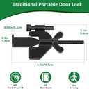 3 x Black Portable Door Lock Home Security Hotel Door Locks, Adjustable Door Lock Prevent Unauthorized Entry Travelers Bedrooms and Safety Privacy