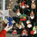 Leinuosen 50 Pcs Vintage Christmas Wood Ornaments Christmas Santa Gnome Red Truck Wooden Hanging Ornaments Victorian Rustic Farmhouse Tree Decorations for Xmas Tree Decoration Party Supplies