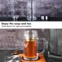 Glass Tea Cup with Infuser,18.6oz/550ml Double Wall Loose Leaf Tea Mug with Infuser and Lid Travel Tea Steeper (C14)