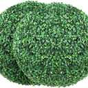 VEVOR 4 Pcs 20” Artificial Plant Topiary Ball, Faux Boxwood Balls with 2 LED Light String, All-Year Green Faux Plant Decorative Balls for Backyard, Balcony,Garden, Wedding and Home Décor