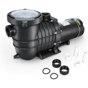 2.0 HP In/Above Ground Swimming Pool Pump, 110V 6600GPH Single Speed Pool Water Pumps lnground Above Ground with Filter Basket
