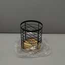 Utensil Holder for Kitchen Counter - 7.2" Large Rotating Utensil Crock, Wooden + Metal Base, Countertop Cooking Tool Spatula Organizer