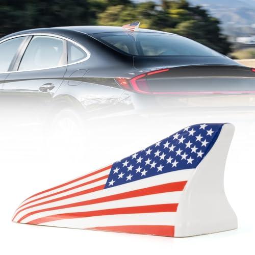 AMSPRAC Shark Fin Antenna Cover, Car Roof Antenna Caps fit for Kia Optima 2014-2020,Hyundai Sonata 2015-2019,Genesis Sedan G80 2015-2017,Genesis Coupe 2013-2015,Elantra Sedan 2011-2016,Flag Logo