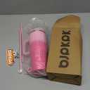 BJPKPK 30oz Stainless Steel Insulated Tumbler With Handle And Lid Straw Travel Coffee Mug Thermal Cup, Sakura