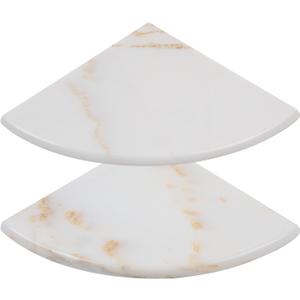 2 Pcs Gold Marble Corner Shower Shelf, 9 Inch Wall Mounted Marble Corner Shelves for Shower Bathroom Kitchen, Polished