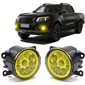 3.5 Inch Fog Light Bulb Pair For Nissan Frontier 2005-2019 LED Front Bumper Fog Lights Lamp Yellow Lens,3500k Yellow, Pack of 2