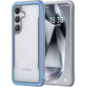 RAPTIC Shield Crystal Case for Samsung Galaxy S24, [13FT Mil-Grade Drop Protection], [Not Yellowing Tech], Durable Anodized Shockproof Aluminum Frame Slim Samsung S24 Case, Iridescent