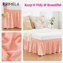 RIMELA Peachy Coral Bed Skirt King Size 15 Inch Drop, Elastic Bed Skirting for Bed Base and Frame, Bedding Dust Ruffle Easy to Install, Wrap Around Adjustable Bedskirt