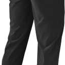 Men's Lightweight Quick Dry Hiking Running Pants Outdoor Sports Breathable Zipper Pockets Athletic Work Pants (Black, L)