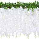 Elyum Artificial Wisteria Hanging Flowers, Fuller Hanging Flowers, Fake Flowers for Wedding Arch Centerpieces Garden Party Home Decor