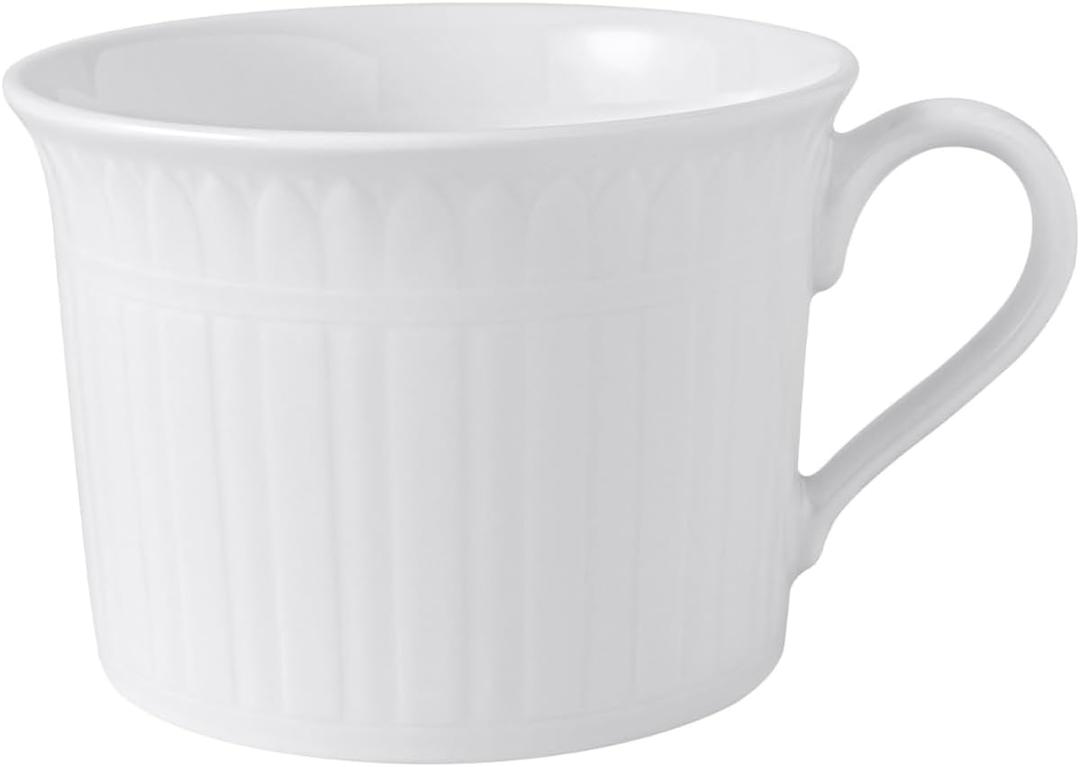 Villeroy & Boch Cellini Breakfast Cup, 11.75 oz, Premium Porcelain, White