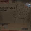 Furniliving Velvet Accent Chair for Living Room, Upholstered Reading Chair with High Backrest, Tufted-Button Wingback Armchair for Bedroom, Dressing Room, Home Office, Black, Set of 2