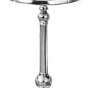 Metal Round Side Table Modern Silver Accent End Table for Living Room, Bedroom & Patio, Farmhouse Pedestal Nightstand, Easy Assembly Indoor Outdoor Table, 15" X 21" - Inch