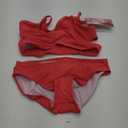 Kanu Surf Girls' Coral Reef Beach Sport Wrap Around Bikini 2-Piece Swimsuit (14, Solid Red)