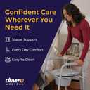 Drive Medical Folding Steel Bedside Commode Chair - Portable 3-in-1 Toilet Solution - Adjustable Height - 7.5 Qt Bucket Included - Durable Powder-Coated Steel Frame - Supports up to 350 Lb