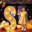 Marquee Letters 3 Feet Tall Large Light Up Letters S Wedding Mr and Mrs Sign Marry Me Engagement Party Decor Yellow Light Birthday Decorations Balloon Arch Kit Foam Sign S