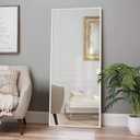 Elevens Full Length Floor Mirror 65"x22" Large Rectangle Wall Mirror Standing Hanging or Leaning Against Wall for Bedroom, Dressing and Wall-Mounted Thin Frame Mirror - White