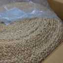 Chardin home- Natural Braided Ottoman Pouf - Cozy & Bohemian Jute/Hemp Hand Crafted Casual Seating for Home, Office, Bedroom, 18"x18"x14". (Golden Brown)