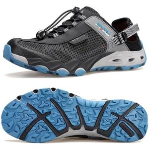 HUMTTO Men's Amphibious Water Shoes - Hiking Sandals for Men Outdoor Water Sandal Closed Toe Non-Slip River Shoes Summer Quick Drying Aqua Shoe Size 12 M