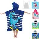 Dinosaur Beach Towel with Hood for 3-10 Years Boys and Girls Hooded Towels Bath Robe for Kids