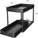 DEKAVA Under Sink Organizer 2 Pack, Bathroom Cabinet Organizer, 2 Tier Sliding Cabinet Basket Organizer Drawer, Multi-Purpose Bath Collection Baskets for Bathroom (Black)