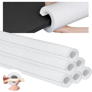 Hanaive 2 Pcs Jumbo Pool Foam Noodles Bulk 40 Inch x 4.1 Inch Large Swimming Noodles Tube Hollow Core Swim Noodle for Floating Craft Projects Pre Slit Clamp Protection Padding Bumper (White)