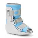 Jewlri Walking Boot for Broken Foot, Air Cam Walker Boot for Foot Injury Adjustable Fracture Support for Sprained Ankle, Grey Shell with Light Blue Lining for Women, Medium