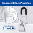 Bathtub Safety Rail, Bathtub Handle Grab Bar with Non-Slip Grip for Seniors, Elderly, Fits 3.1 to 6.7 Inch Tub Walls, Supports 300 lbs