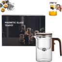 Enchanti Tea Pot, Magnetic Glass Teapot with Removable Infuser, with Strainer and Handle for Home, Gifting, Outdoor and Office (no cup,600ml)