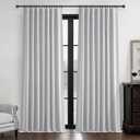 Light Grey Blackout Curtains 108 Inch Length 2 Panels Set for Bedroom, Modern Faux Linen Room Darkening Pleated Gray Burg with Rod Pocket Back Tab Insulated Curtain for Office Sunroom (50"Wx108"Lx2 )