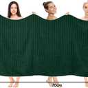 DAN RIVER Pack of 2 Bath Sheet 35x70 Inches, Ribbed Oversized Bath Towels Extra Large, Organic Cotton Towels for Bathroom - Hunter Green
