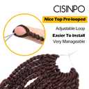 9 Pack 8 Inch Goddess Box Braids Crochet Hair for Black Women T30 | Boho Crochet Braids with Curly Ends, Pre Looped Short Hair Extensions Bohemian Synthetic Braiding, Ombre Medium Dark Brown