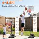 IGL Kids Basketball Hoop Outdoor | 4-8.5ft Adjustable Height | 33" Shatterproof Backboard | Fillable Base & Extra Anchor | Portable Goal w/Wheels for Backyard Driveway