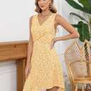VIMPUNEC Summer Casual Elegant Dresses for Women Flowy Sun Dress Floral fit and Flare Dress (S)