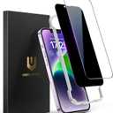 UNBREAKcable 2PCS Screen Protector for iPhone 14-1 Privacy Tempered Glass+1 Clear Glass Double Shatterproof [Easy Installation Frame] [9H Hardness] [Case Friendly] Anti-Scratch for iPhone 6.1 inch
