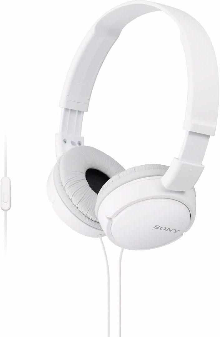 Sony ZX Series Wired On-Ear Headphones with Mic, White MDR-ZX110AP Sony ZX Series Wired On-Ear Headphones with Mic, White MDR-ZX110AP