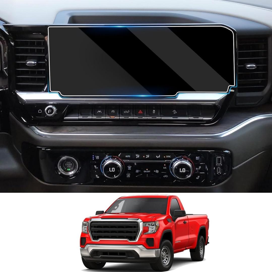 Moonlinks Tempered Glass Screen Protector 13.4" Compatible with 2022-2025 Chevy Silverado GMC Sierra 1500/2500/3500 Navigation Touchscreen Protector High Definition 9H Hardness Anti-Fingerprint