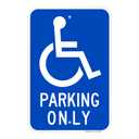 SmartSign Basics Handicap Parking Sign | 12" x 18" Engineer Grade Reflective 120 mil ACM, Reserved Parking Signs for Handicapped Only, Made in USA