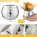6 Pcs Disco Ball Vase Disco Ball Planter for Centerpieces Disco Ball Decor Flower Vase with Silver Mirror Glass for Wedding, Birthday, Party (4" X 4.7")