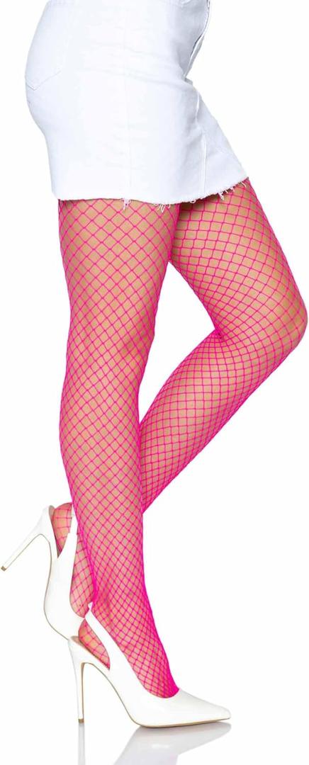 Leg Avenue womens Spandex Industrial Fishnet Tights (One Size, Neon Pink)