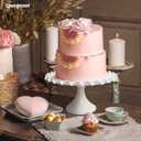 12-Inch Porcelain Round Cake Stand - White Dessert Stand for Wedding, Birthday Party