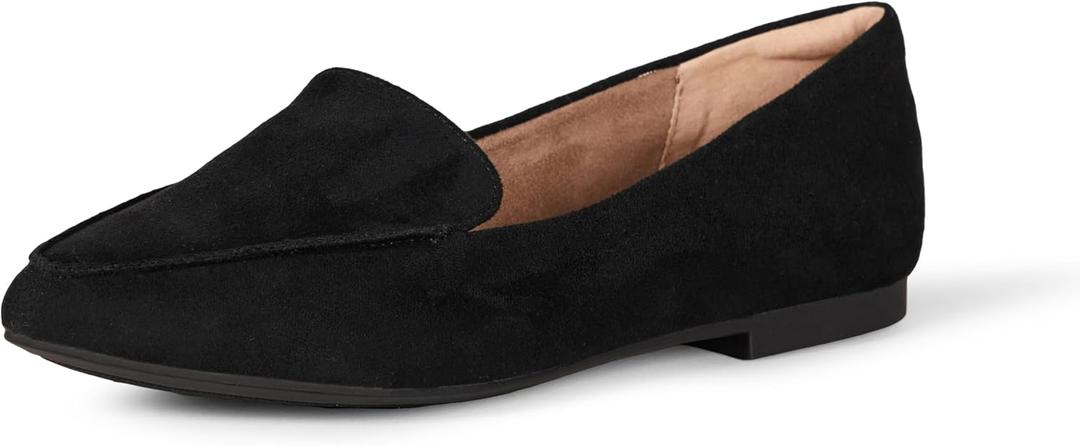 Women's Loafer Flat (7.5, Black Microsuede)