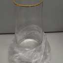 Moden Trapezoid Glass Vase with Gold Mouth for Centerpieces Home Wedding Decoration (1, Small 4.7" x 8.7")