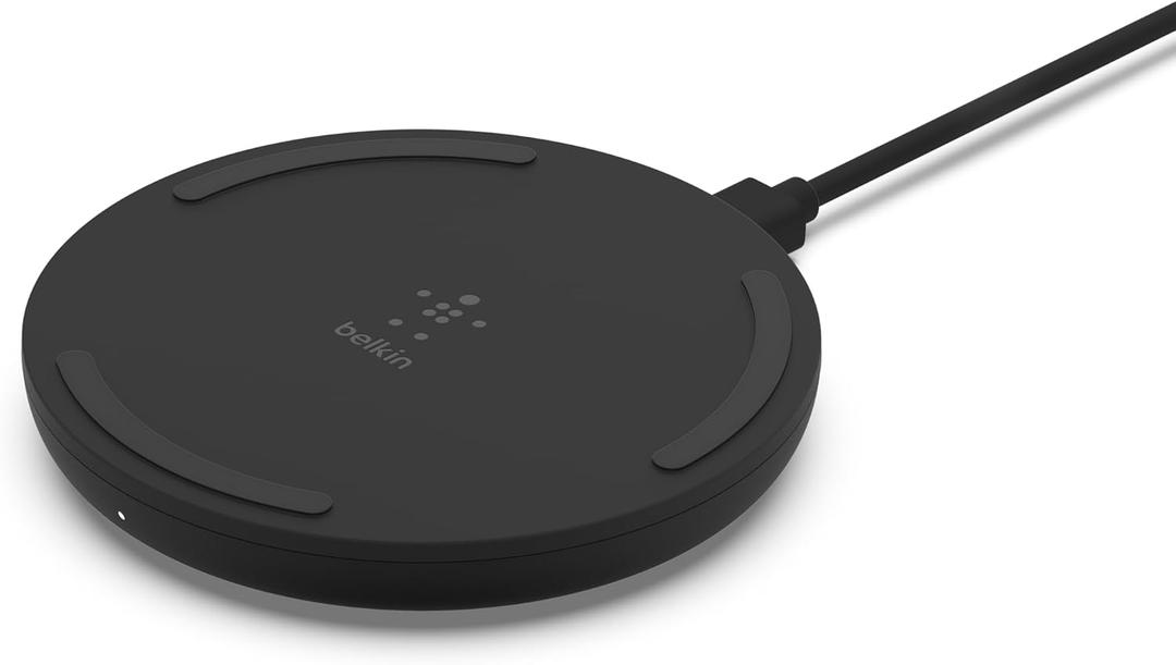 Belkin Quick Charge Wireless Charging Pad - 10W Qi-Certified Charger Pad for iPhone, Samsung Galaxy, Apple Airpods Pro & More - Charge While Listening to Music, Streaming Videos, & Video Calls, Black